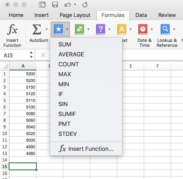 Excel Formulas Entry